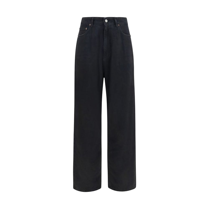 MM6 Black Cotton Relaxed Fit Jeans