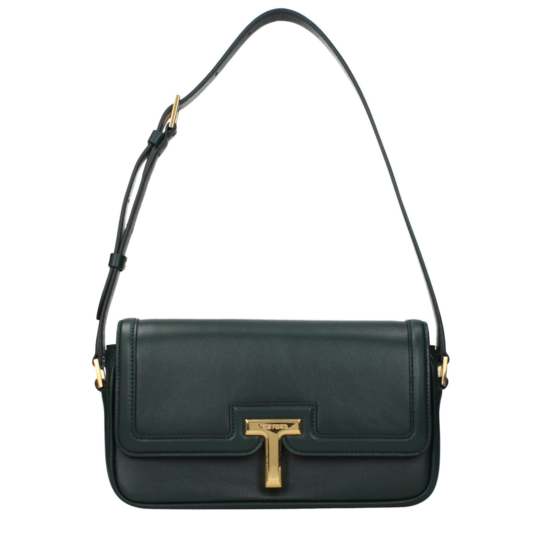 Tom Ford Green Leather Shoulder Bag