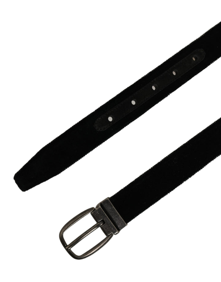 Dolce & Gabbana Black Cotton Metal Buckle Classic Men Belt