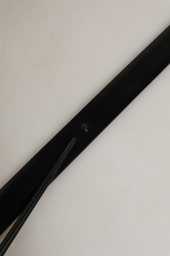 Dolce & Gabbana Black Leather Silver Tone Metal Buckle Belt