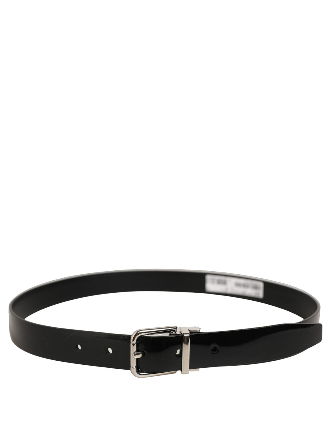 Dolce & Gabbana Black Classic Leather Silver Tone Buckle Belt
