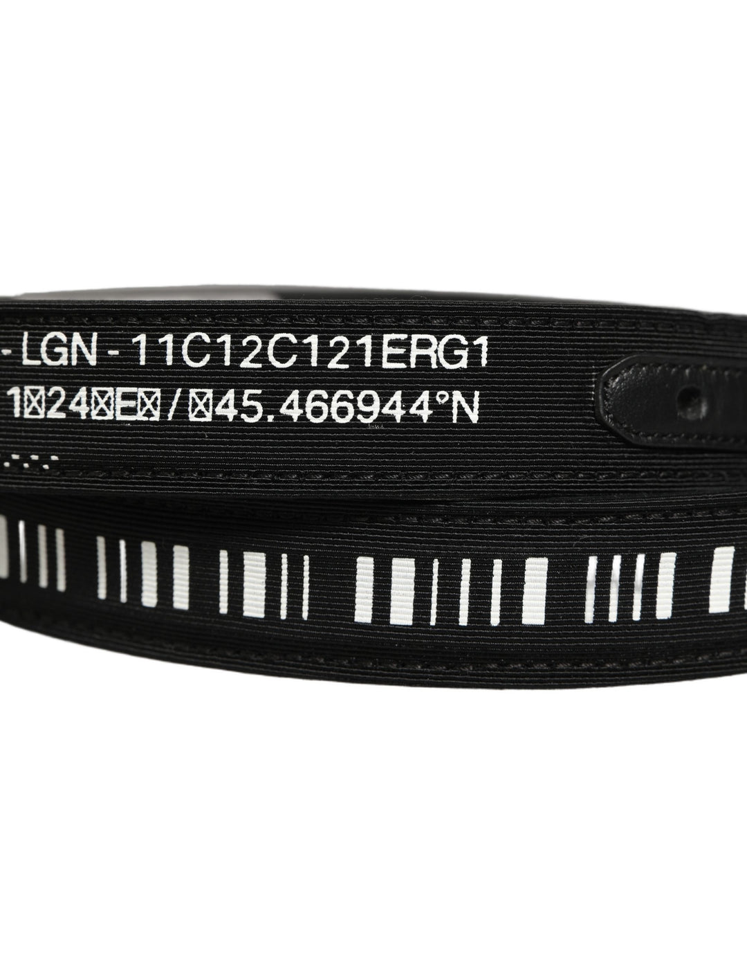 Dolce & Gabbana Black Fabric Leather Barcode Silver Buckle Belt