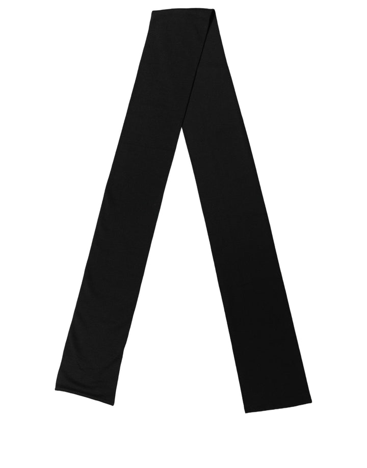 Dolce & Gabbana Black Wool Knitted Neck Shawl Foulard Scarf