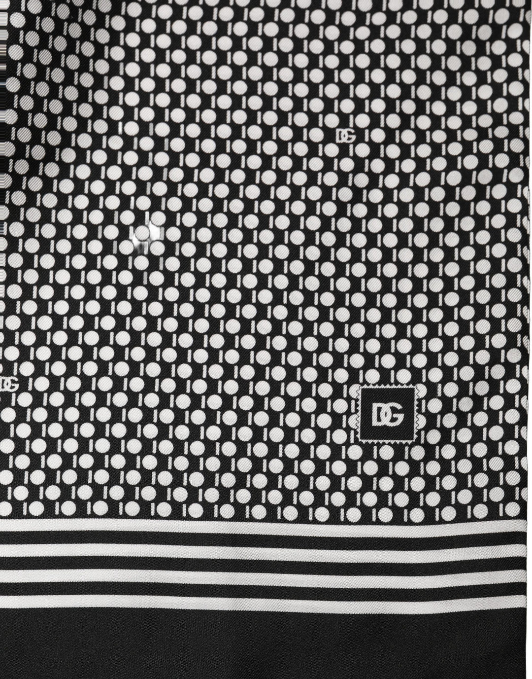 Dolce & Gabbana Black White Geometric Silk Neck Shawl Scarf