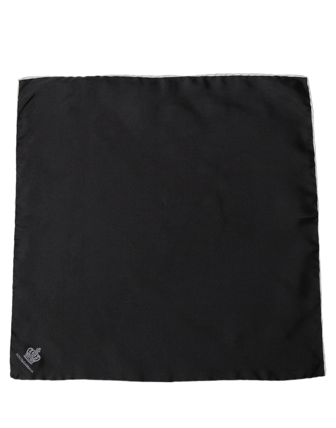Dolce & Gabbana Men Black Silk Pocket Square Foulard Scarf