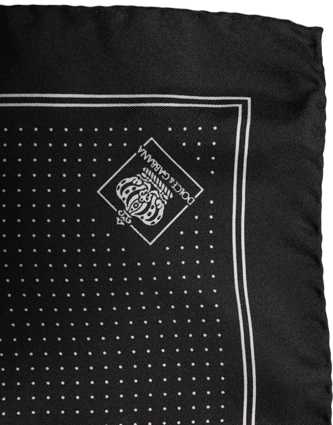 Dolce & Gabbana Black Polka Dot Pocket Square Foulard Scarf