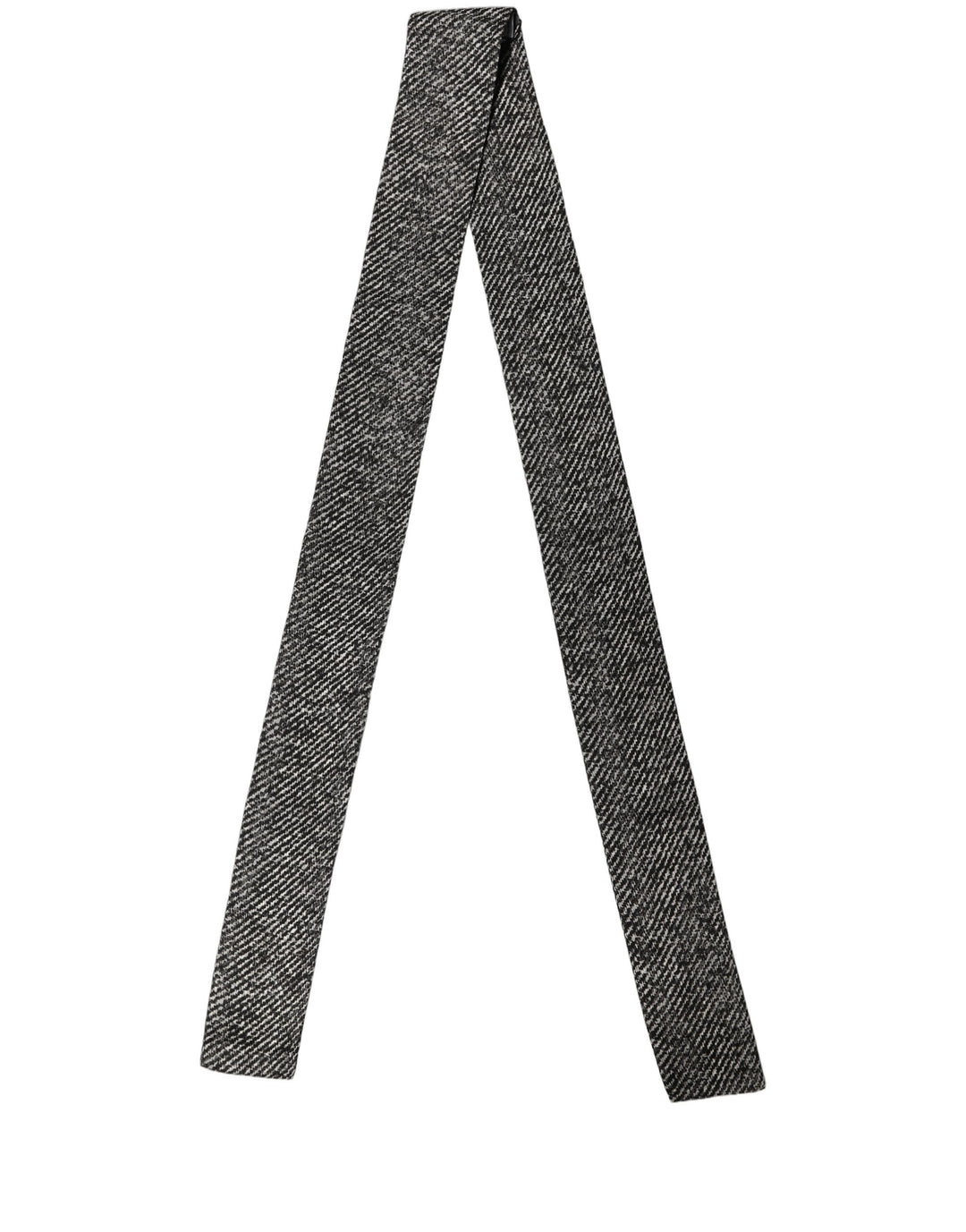 Dolce & Gabbana Black White Herringbone Tweed Shawl Scarf