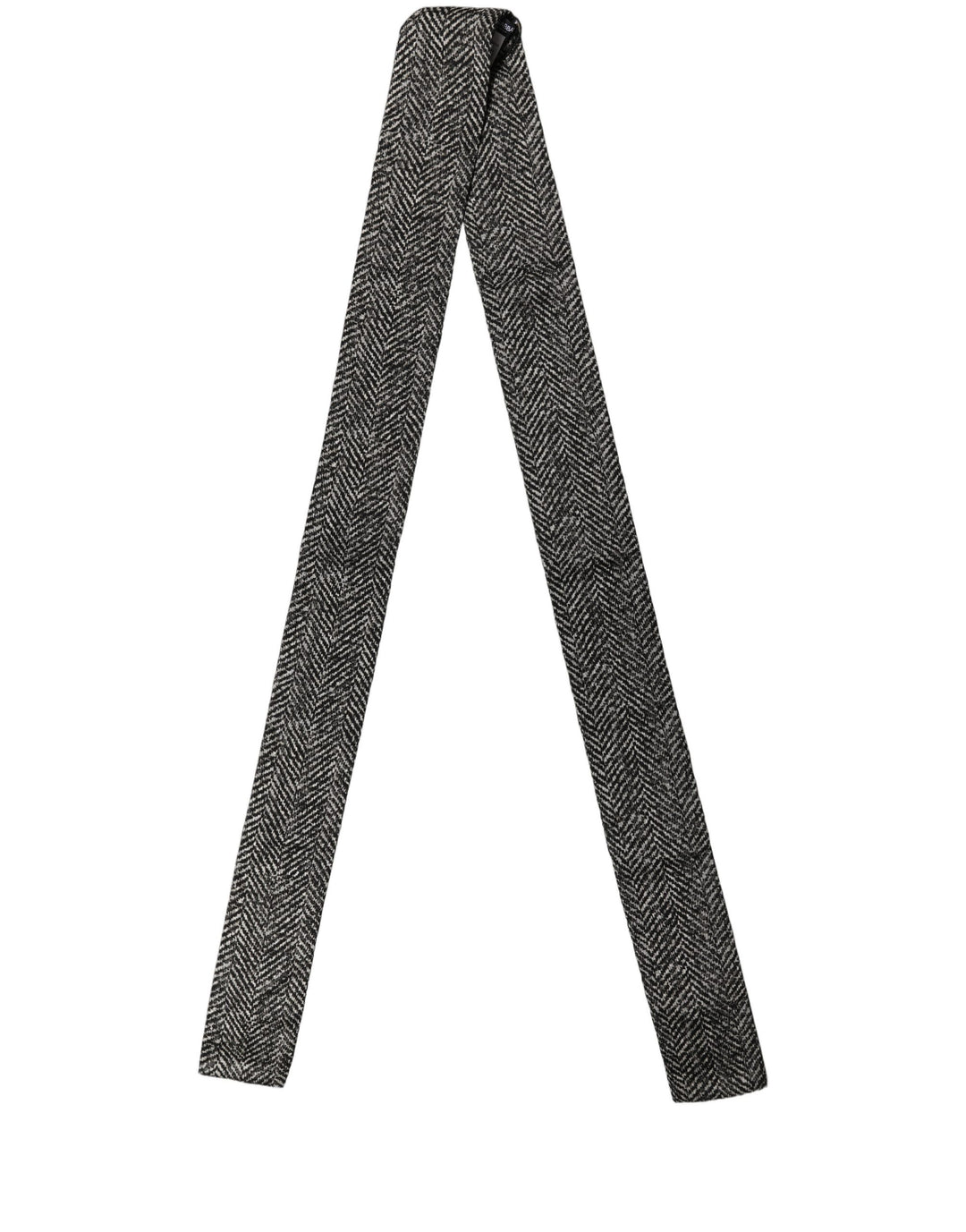 Dolce & Gabbana Black White Herringbone Tweed Shawl Scarf