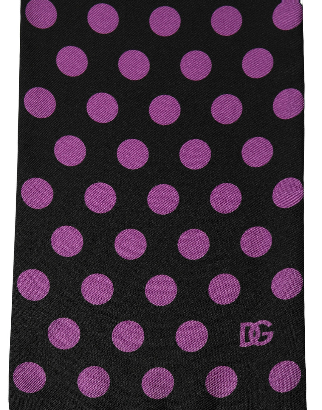 Dolce & Gabbana Men Black Purple Polka Dot Fringed Lace Stole Scarf