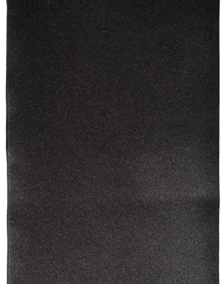 Dolce & Gabbana Men Black Satin Silk Skinny Neck Shawl Scarf