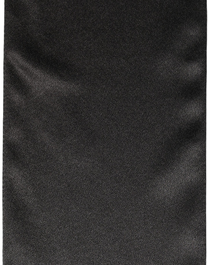 Dolce & Gabbana Men Black Satin Silk Skinny Neck Shawl Scarf