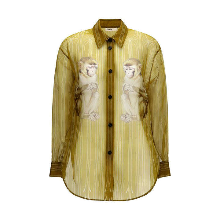 Khaite Beige Silk Pattern Shirt