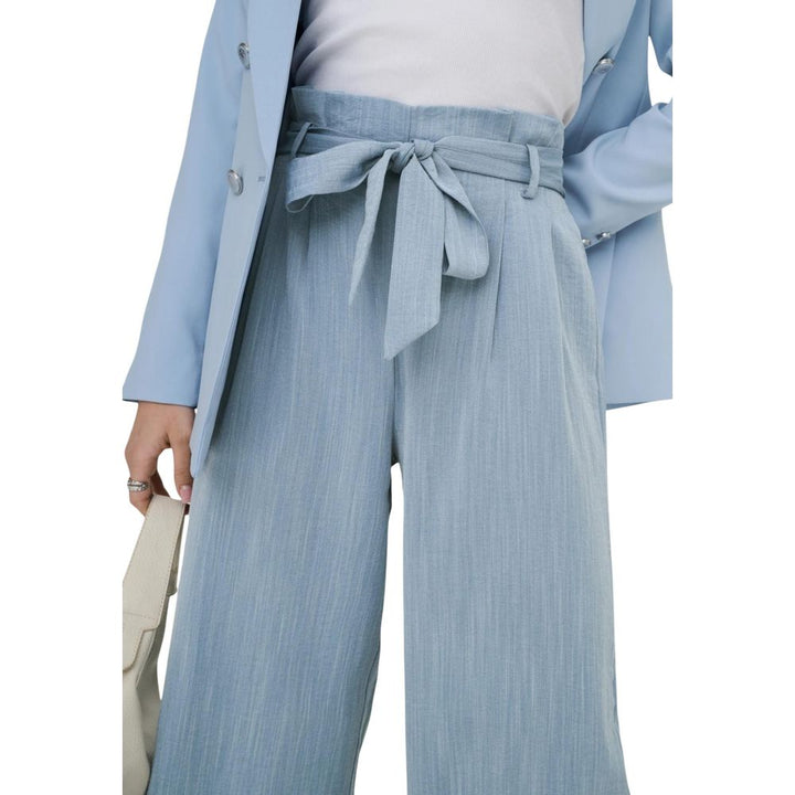 Only Blue Viscose Casual Pants