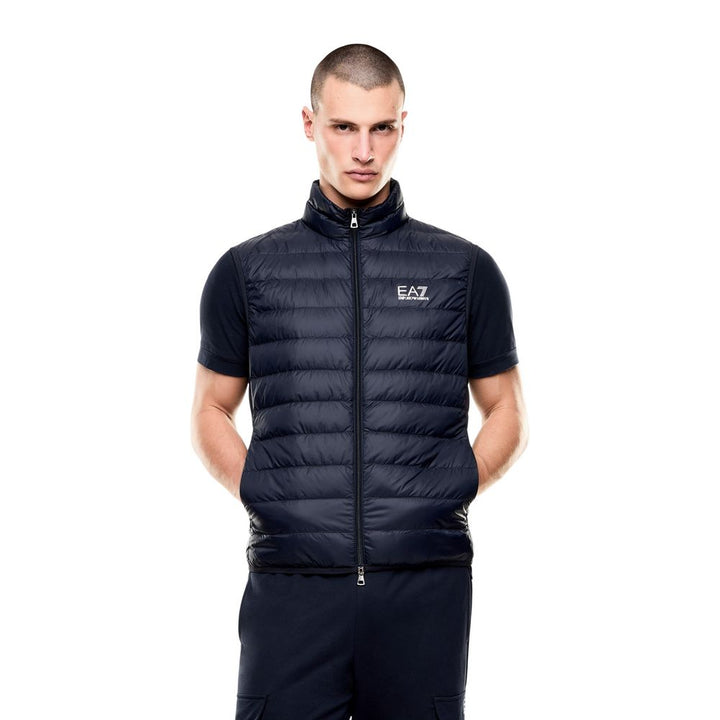 EA7 Emporio Armani Blue Polyamide Sleeveless Jacket