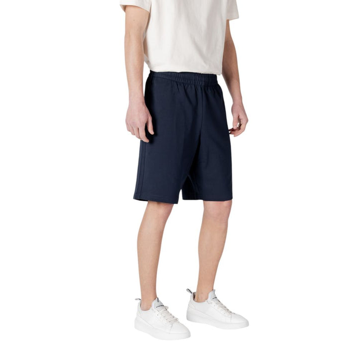 EA7 Emporio Armani Blue Cotton Bermuda Shorts