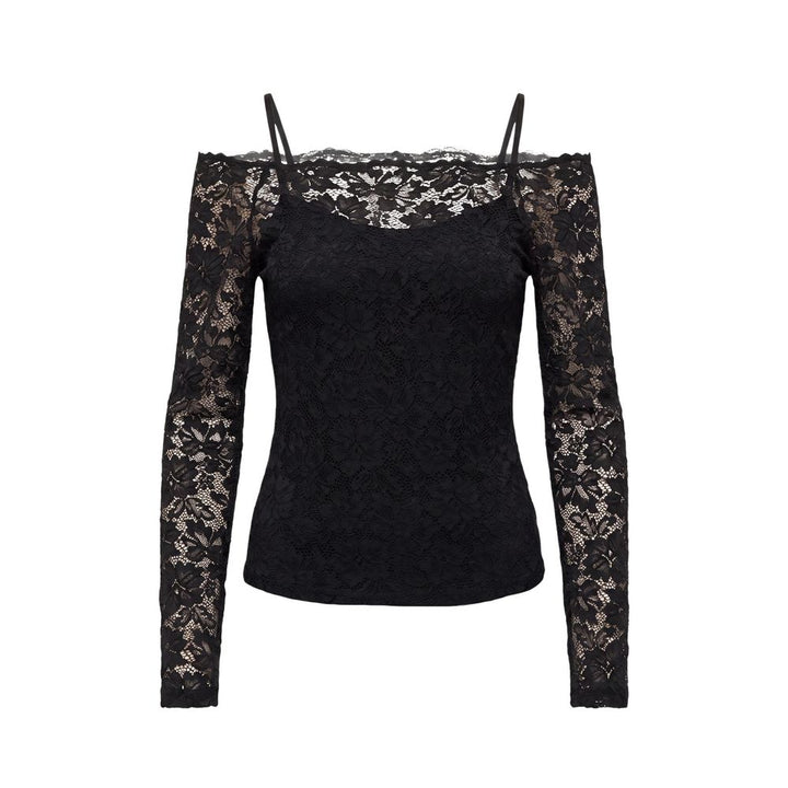 Morgan De Toi Black Polyamide Long Sleeve T-Shirt