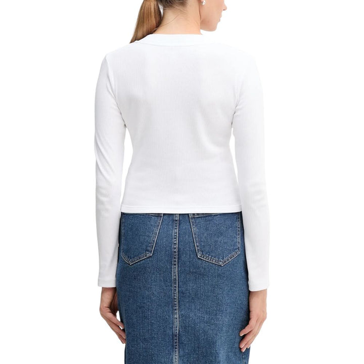 Calvin Klein Jeans White Cotton Long Sleeve T-Shirt
