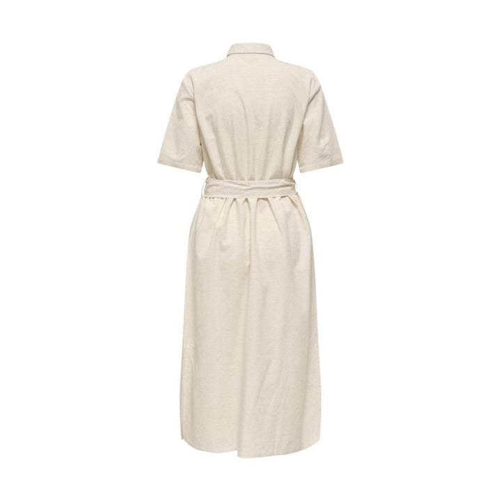 Jacqueline De Yong Beige Cotton Long Dress
