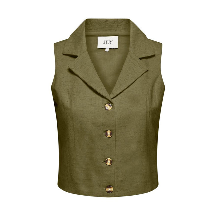 Jacqueline De Yong Green Cotton Waistcoat