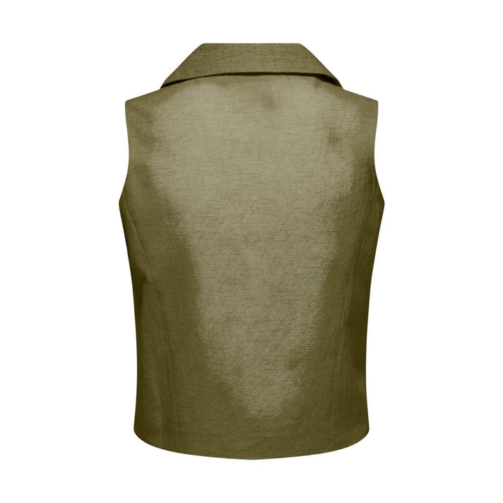 Jacqueline De Yong Green Cotton Waistcoat