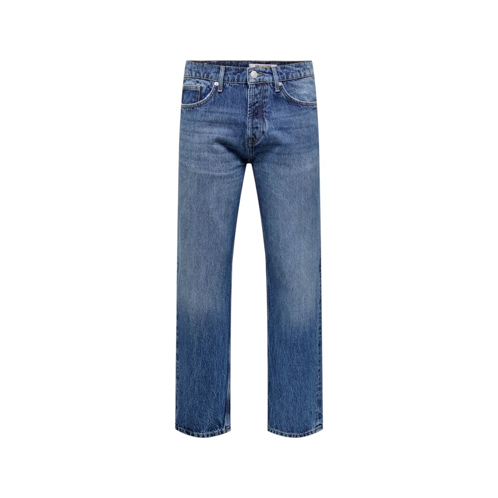 Only & Sons Blue Cotton Relaxed Fit Jeans
