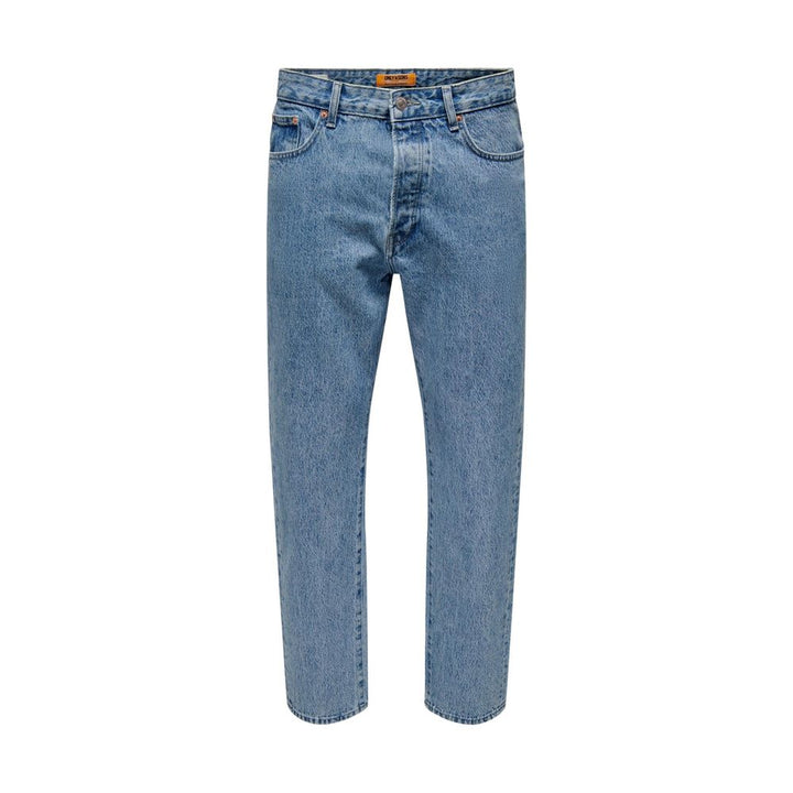 Only & Sons Light Blue Cotton Relaxed Fit Jeans