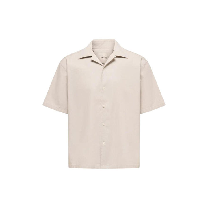 Only & Sons Beige Cotton Shortsleeve Shirt