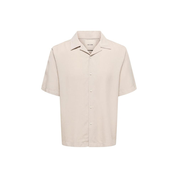 Only & Sons Beige Tencel Shortsleeve Shirt