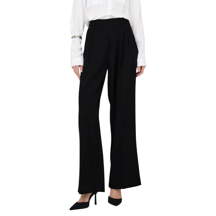 Jacqueline De Yong Black Viscose Casual Pants