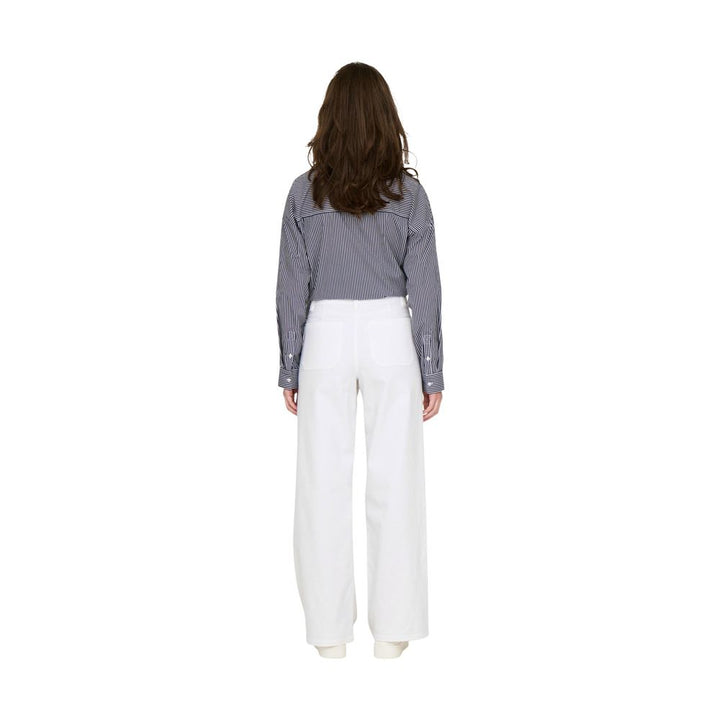Jacqueline De Yong White Cotton Flared Pants