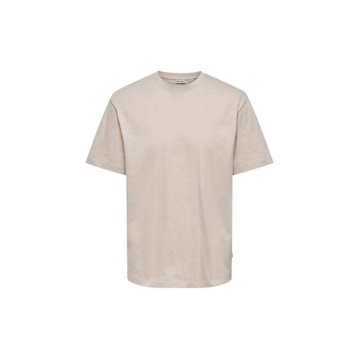 Only & Sons Beige Organic Cotton T-Shirt