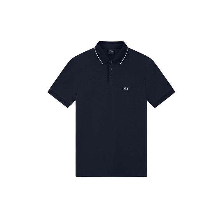 Armani Exchange Blue Cotton Polo Shirt