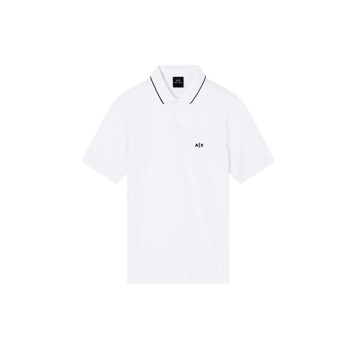 Armani Exchange White Cotton Polo Shirt