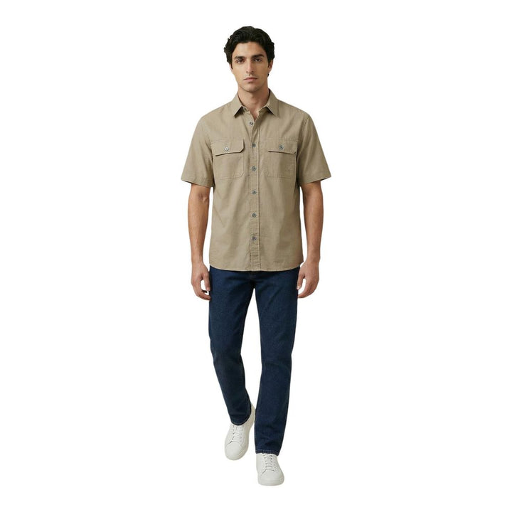 Armani Exchange Beige Cotton Shortsleeve Shirt