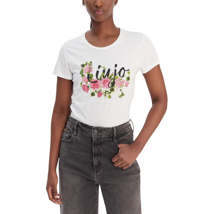 Liu Jo Cream Cotton T-Shirt