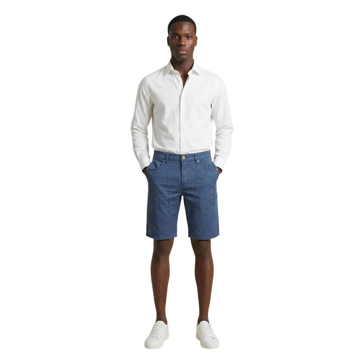 Jeckerson Blue Cotton Bermuda Shorts