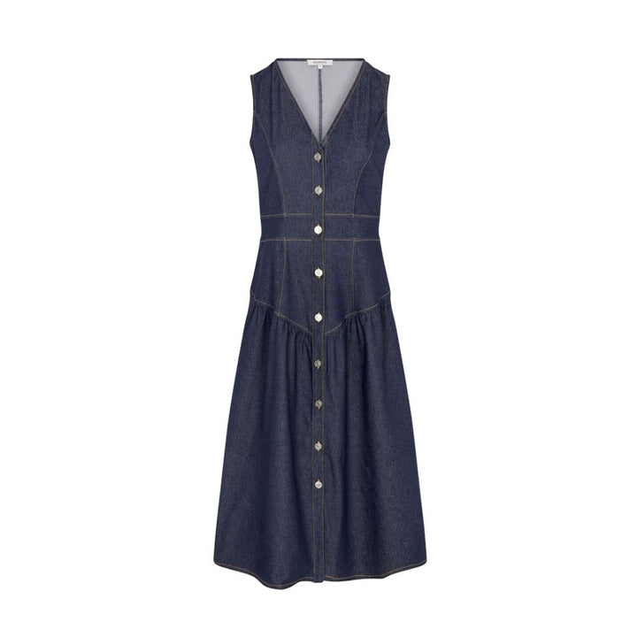 Morgan De Toi Blue Cotton Long Dress