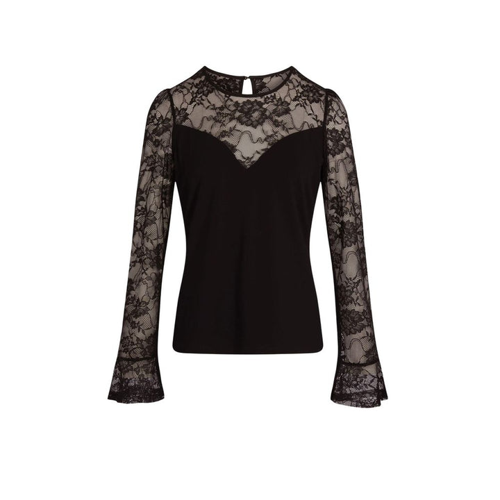 Morgan De Toi Black Viscose Long Sleeve T-Shirt