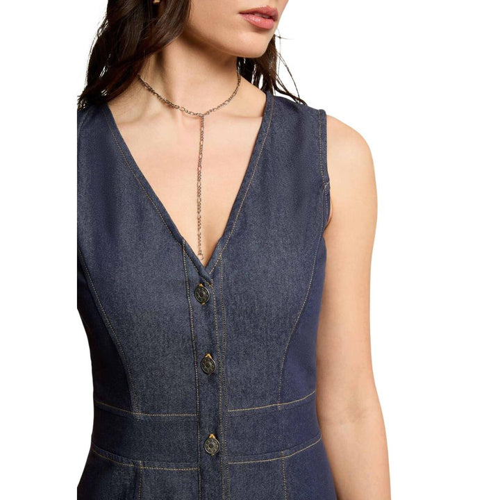 Morgan De Toi Blue Cotton Long Dress