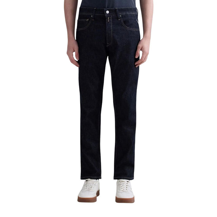 Replay Blue Cotton Relaxed Fit Jeans