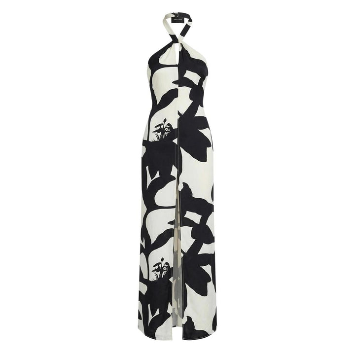 Replay Black And White Viscose Long Dress