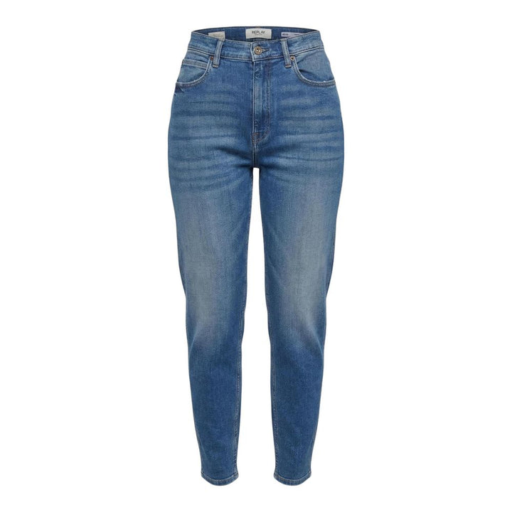 Replay Blue Cotton Relaxed Fit Jeans