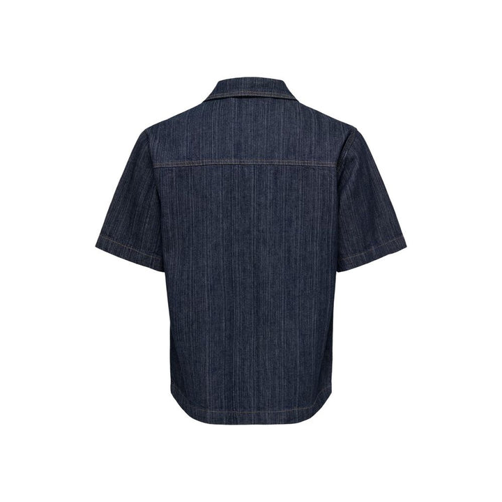Only & Sons Blue Cotton Shortsleeve Shirt