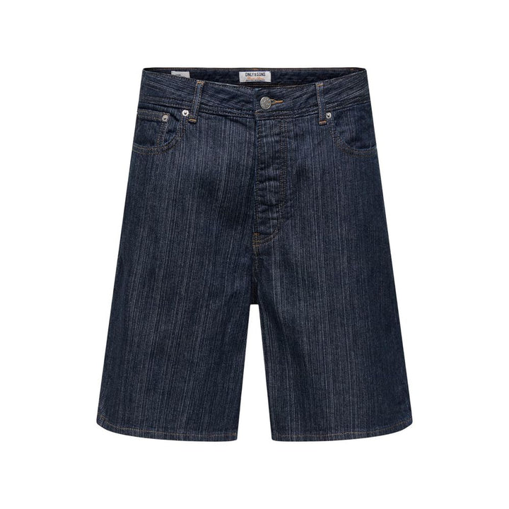 Only & Sons Blue Cotton Bermuda Shorts