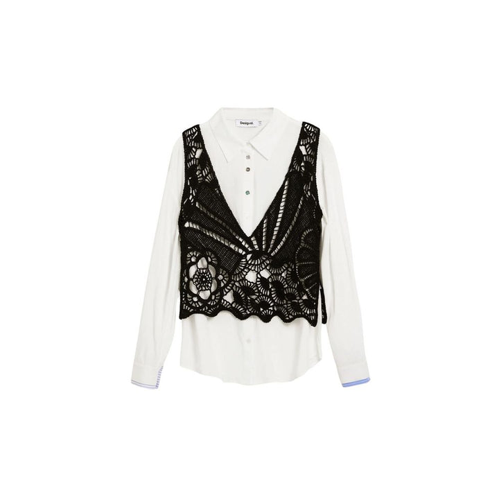 Desigual White Cotton Blouse