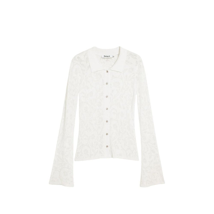 Desigual Cream Viscose Long Sleeve T-Shirt