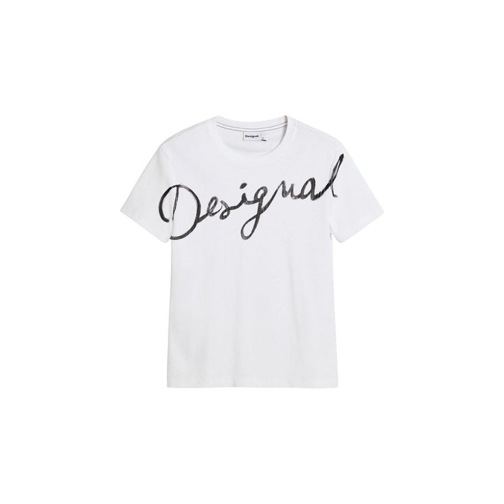 Desigual White Cotton T-Shirt