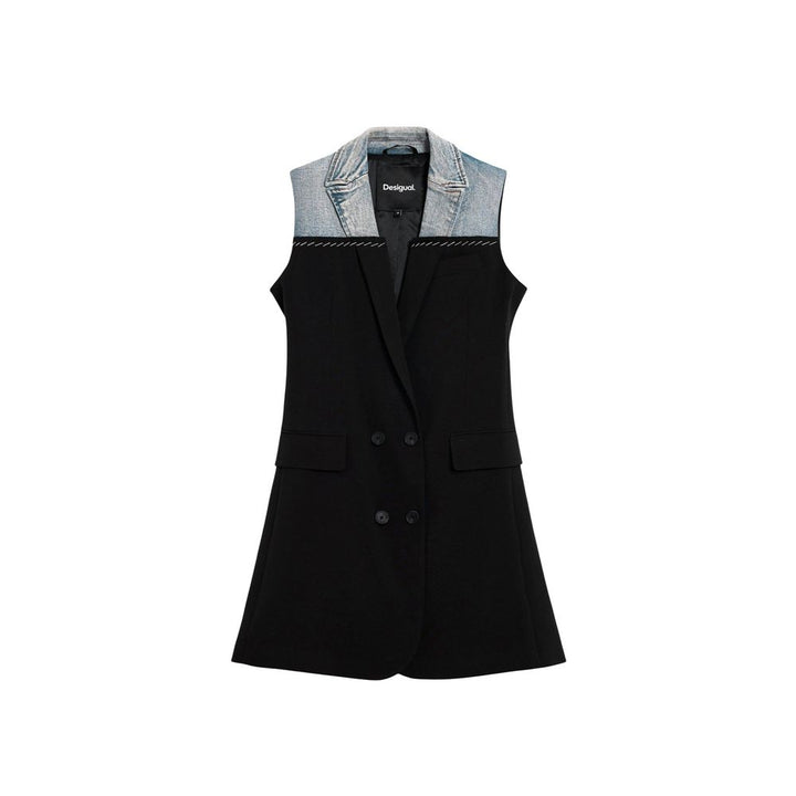 Desigual Black Polyester Midi Dress