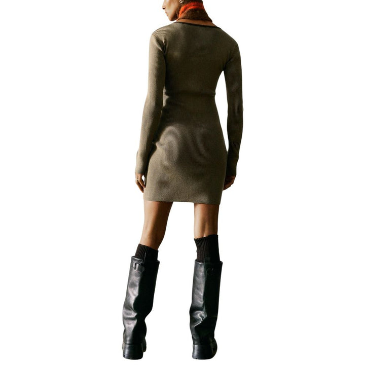 Desigual Brown Viscose Midi Dress