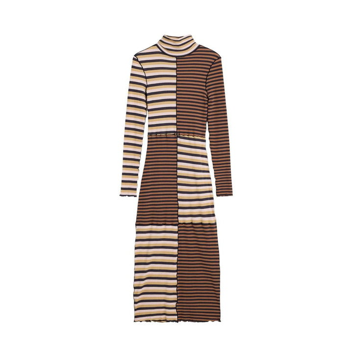 Desigual Brown Cotton Long Dress